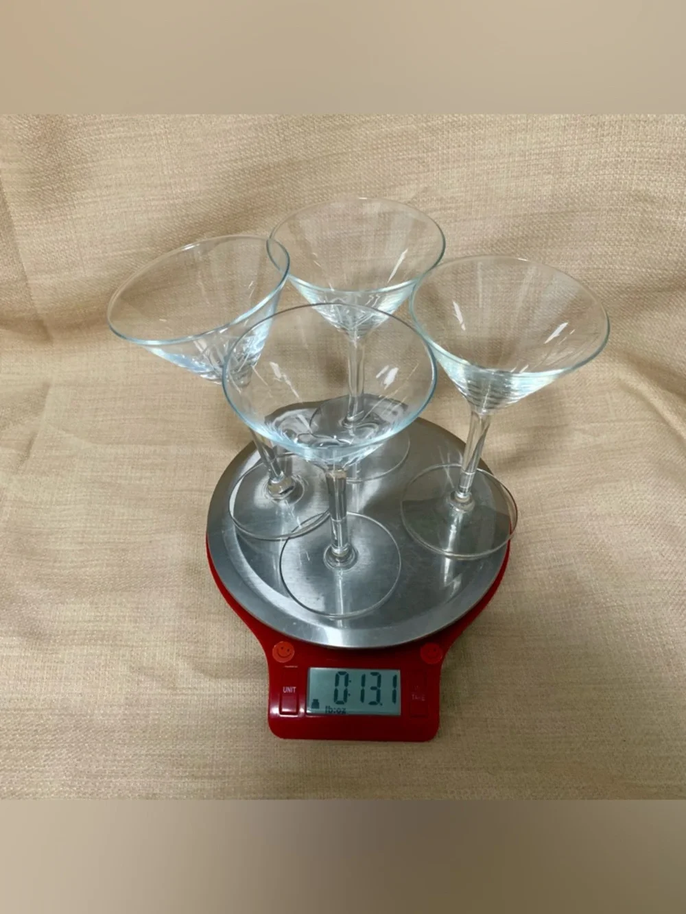 🔍 Vintage Etched Monogram (4) Martini Glasses Diamond 